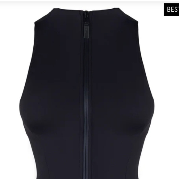 Black Zip Swim One Piece, TA3 Surfy Swimsuit, TA3 Sleeveless Surfy Swimsuit - Picture 7 of 8